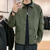 Jaquetas masculinas de tamanho grande, básicas e macias, bolsos de letras outono, quebra-vento, gola dobrável, adolescentes S-4XL Cargo Outwear Hombre Chic