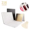 Nail Practice Display 216 Colors Leather Cover Nail Art Display Book Gel Polish Display Chart Nail Tips Color Showing Shelf Nail Practice Color Card 230428