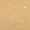 Charm Bracelets Women's Silver Plated Foot Chain / Bracelet Bamboo Hollow Small Star Five Pointed Exquisite Jewelry