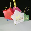 Embrulho de presente 20/50pcs Bronzing Star Shape Ramadan Gifts Candy Box Eid Mubarak Carton Packaging Decoration 2023