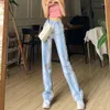 Damesjeans Blue Tie Dye Women Patchwork High Taille Straight 2023 Y2k Aesthetic 90s Zomer herfst losse casual vrouwelijke broek