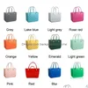 Borse portaoggetti Impermeabile Donna Eva Tote Large Shop Basket Washable Beach Sile Bogg Bag Purse Eco Jelly Candy Lady Handbags 563263 Dro Dhvxf