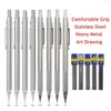 Markers Metal Mechanical Pencils Set with Lead Refills Drafting Automatic Pencil 03 05 07 09 13 20mm 2B HB For Art Supplie 230503