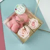 Decorative Flowers Mother's Day Coral Fleece Bear Towel Soap Flower Artificial Rose Gift Box Bouquet Gifts Wedding Party Decor