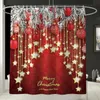 Coperture 4 pezzi accessori per il bagno Set decorazioni natalizie tenda da doccia coprisedile per WC tappetino in flanella prodotto per il bagno decorazioni per la casa
