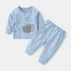 Piżamy urodzone Ubrania dla dzieci Zima bawełniana dziewczynki Zestaw ubrania 0 3 6 miesięcy jesiennych niemowlęcia chłopcy bielizny