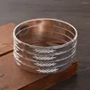 Bracelet 65MM éthiopien afrique dubaï argent plaqué mariage fille bijoux braceletsBracelets homme femmes classique anniversaire Paty cadeaux