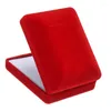 Smycken påsar mode rött låda ring örhänge hållare showcase verktyg sammet bröllop förpackning display grossisttillbehör