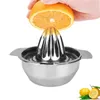 Exprimidor de frutas Manual de limón y naranja portátil, accesorios de cocina de acero inoxidable 304, herramientas, cítricos, 100%, exprimidor de jugo crudo a mano