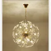 Ljuskronor LED Crystal Chandelier Light Lamp Maskros Spark Ball vardagsrum Matsklädbutik Show Window Dekorativ Hang Lightin