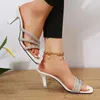 Sandalen Damenschuhe Sommer High Heels Glitter Gold Silber Diamant Strass Hausschuhe Open Toe Flip Flops