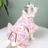 Clothing Cat Kimono Japanese Pet Costume Japanese Kimono Pet Cosplay Costumes Cape Cat Outfit Clothing Bulldog Chihuahua Costume