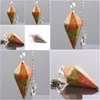 Pendant Necklaces Sunyik Unakite Healing Dowsing Chakra Reiki Faceted Pyramid Pendum With Chain For Women Men Drop Delivery J Dhgarden Dhfp5