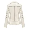 Kurtki Czerwona PU Faux Skórzana kurtka Kobieta moda mody Casual Biker Jackets Obarnia Kobieta Topy Spring i jesień czarna skórzana kurtka płaszcz