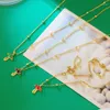 Pendant Necklaces FLOLA Gold Short Chain Copper CZ Mushroom Necklace Bead Colorful Cute Enamel Accessories For Women Nkey04