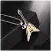 Pendant Necklaces High Quality Creative Electric Guitar Bass Stainless Steel Necklace Men Women Musician Lovers Fashion Acce Dhgarden Dhr3E