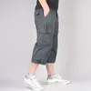 Pants Long Length Cargo Shorts Men Summer Casual Cotton Multi Pockets Hot Breeches Trousers Military Camouflage Shorts Plus size 7XL