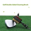 Golftrainingshilfen 1 STÜCK Tragbare Schlägerbürste Groove Cleaner Doppelseitige Reinigungswerkzeuge Metall Leichte Nylonbürsten Für Bälle Schuhe