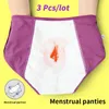 Damenhöschen Menstruationshöschen 3PcsLot auslaufsichere Baumwollhöschen für Perioden Frauen Unterwäsche Menstruation weibliche wasserdichte Slips Tropfen 230503