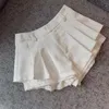 Pantaloncini da donna sottili gonne in pizzo bianco pantaloncini da donna pantalones cortos de mujer pantaloni di raso corti con vita alta