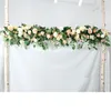 Kwiaty dekoracyjne sztuczne kwiaty jedwabne zielone liście na plan ślubu z materialnym fałszywym rzędem łuku Wystrój ściany Wsparcie Dostosuj