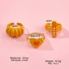 Band Rings Fashion Heart Set for Women Hollow Geometric Chain Cross Knuckle Creative Cute Pink Green Open Couple New Y23