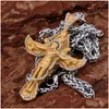 Naszyjniki wisiorek premium wiara religijna Jezus retro naszyjnik nordycki męski krzyż złoty krzyż amet moda punkowa akcesoria biżuterii dhgarden dhrou