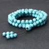 Strand 108 Mala Natural Blue Stone Beads Necklaces & Bracelet For Women Men Lucky Energy Bangle Japamala Meditation Yoga Spirit Jewelry