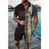 Herrspårar Summer Men's Tracksuit Polo Shirt Shorts Set Casual Wid Down Collar T-Shirt Suit Man Fashion Clothing Streetwear Outfits 230503