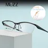 サングラスフレームファッション純粋なチタンメンガーススーパーライトスクエアフリップ2023眼鏡近視過形成処方眼鏡e
