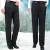 Herrenhosen Herren Warm Puffer Capris Pantalones Abajo Winter Weiße Entendaunen Herren gerade dicke Hose