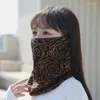 Scarves Women Floral Print Outdoor Ear Hanging Windproof Mask Cycling Fishing Neck Gaiter Scarf Winter Protection Warm Bandana