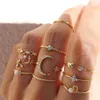 Band Ringe FNIO Bohemian Gold Farbe Kette Set für Frauen Mode Boho Münze Schlange Mond Party 2021 Trend Schmuck Geschenk Y23