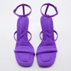 Sandalen TRAF Stiletto Slingback Schuhe Purple Heel 's High Heels Sommer High Heels Party Luxury Woman Sandal 230503