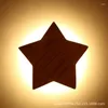 Lâmpada de parede Creative Wood Art Led Light Star luz