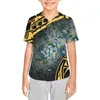 Mäns casual skjortor polynesiska tribal pohnpei totem tatuering tryck anpassade design pojkar baseball tröja barn semester strand fest slitage tee