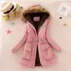 Parka 2020 Arancione Giacca da donna Autunno Inverno Caldo Giubbotti Cappotto con cappuccio in pelliccia Tinta unita Donna Parka spesso Capispalla femminile Donna Top