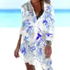 Camicette da donna T-shirt da donna a maniche corte Costume da bagno da donna Cover Up Bikini abbottonato