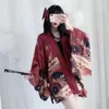 Etnisk kläder japansk stil aduit haori cardigan klassisk anime cosplay kostym lös unisex samurai blus vintage tecknad kimono yukata