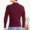 T-shirts pour hommes Col roulé pour hommes Thermique Slim Bas Épais Chaud Polaire Sous-Vêtements À Manches Longues Hauts Pullover Base Solide Couleur T-Shirt