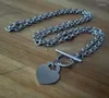 Chains Women's Stainless Steel Sweet Heart Tag Necklace Pendant Fashion Jewelry Gifts Style 5mm 20''