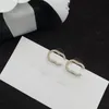 Luxe brief C earring modeontwerper Ccity Stud earing for Lady Women Party Jewelry Pearl Gold Earrings Wedding Engagement Woman Cadeau 6644