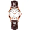 Zegarek moda luksusowy diamentowy zegarek dla kobiet skórzany pasek bransoletki kwarc Kwarc Ladies Ultrathin Waterproof Analog Watchswatches