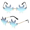 Sunglasses Novelty Women And Men Disco Party For Halloween Costume 90s Glasses Goth Bat Shaped Rimless