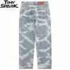 Pants 2022 hommes Denim pantalon Hip Hop Streetwear déchiré trous pantalon Harajuku coton décontracté Joggers jean pantalon sarouel noir bleu