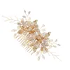 Mariée Cristal Peigne À Cheveux De Mariage Pinces À Cheveux Creux Fleur Doux Perles Accessoires De Cheveux Barrettes Fête D'anniversaire Coiffure