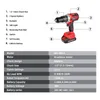 Boormachine WOSAI MTSeries 125N.m 20V perceuse électrique sans balais 13mm perceuse sans fil marteau batterie Liion tournevis électrique