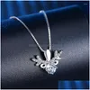 Chains Christmas One Deer With You Pendant Simple Small Fresh Moissanite Necklace Versatile Couple Jewelry Drop Delivery Neck Dhgarden Dhzxe