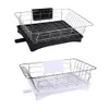 Organização de aço inoxidável única camada prato rack cozinha organizador armazenamento escorredor placa secagem prateleira pia faca garfo recipiente acessório