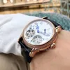 Designer Tourbillon assistir safira de vidro impermeabilizada cinta de couro automática 43mm homem de negócios Mechanical Watchwatch Montre de Luxe Classic Wristwatch